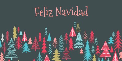 Feliz Navidad green whimsical-line