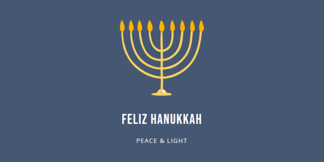 Hanukkah Sameach blue modern-simple