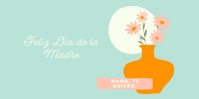 Mamá, te quiero blue whimsical-line