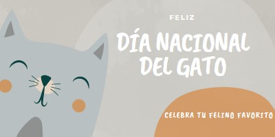 Feliz Día Nacional del Gato gray organic-simple