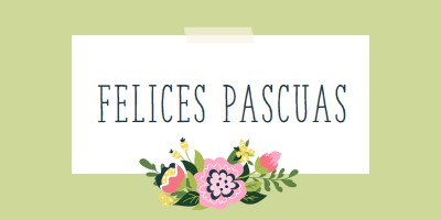 Flores de Pascua green whimsical-line