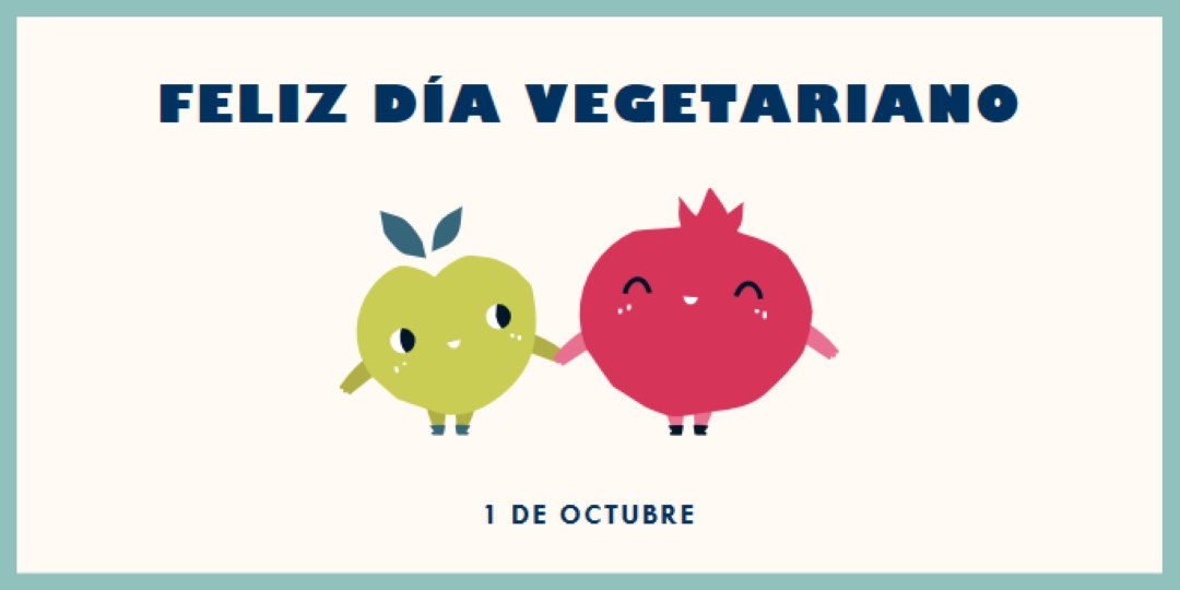 Feliz día vegetariano white whimsical-line
