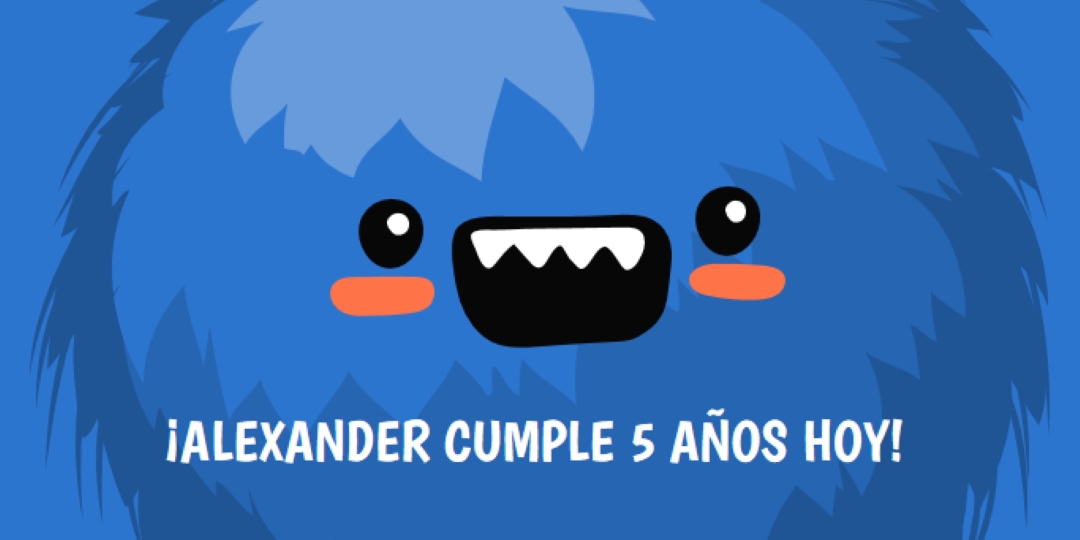 El pequeño monstruo va a cumplir cinco años blue whimsical-color-block