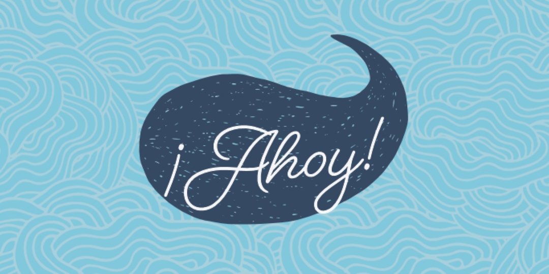 Hola marinero blue whimsical-line