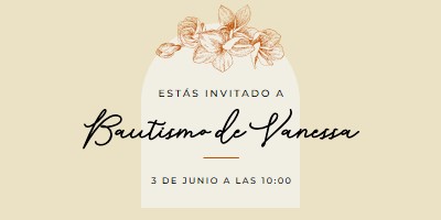 Invitación de bautismo yellow vintage-botanical