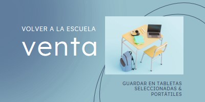 Venta de vuelta al cole blue modern-simple