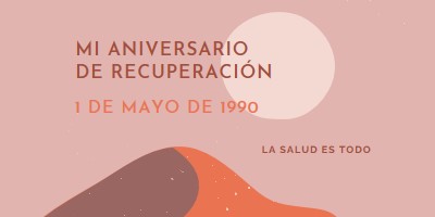 Mi aniversario de recuperación pink organic-boho