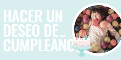 Hacer un deseo de cumpleaños blue modern-simple