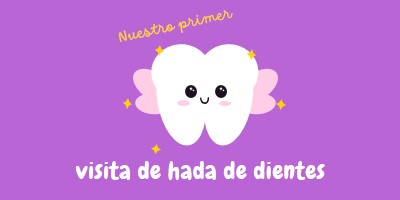 Primera visita al hada de los dientes purple whimsical-color-block