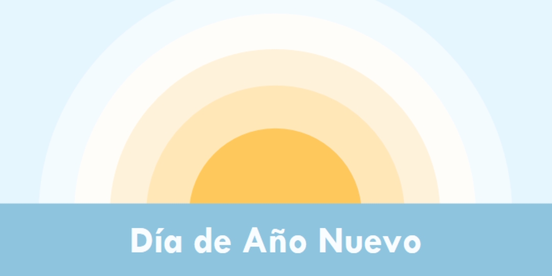 Sol del Día de Año Nuevo blue modern-simple