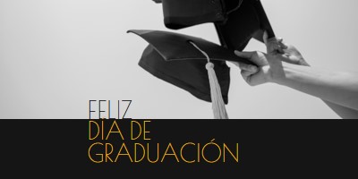 Feliz día de graduación black modern-simple