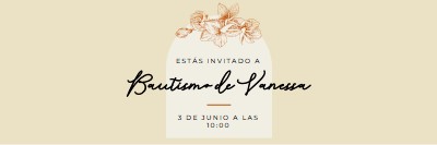 Invitación de bautismo yellow vintage-botanical