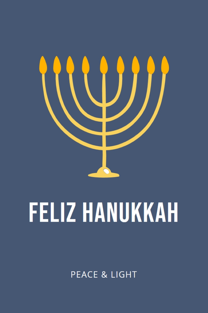 Hanukkah Sameach blue modern-simple