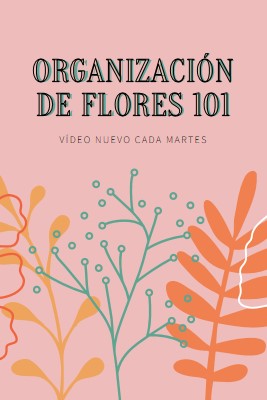 Coqueteos florales pink whimsical-line