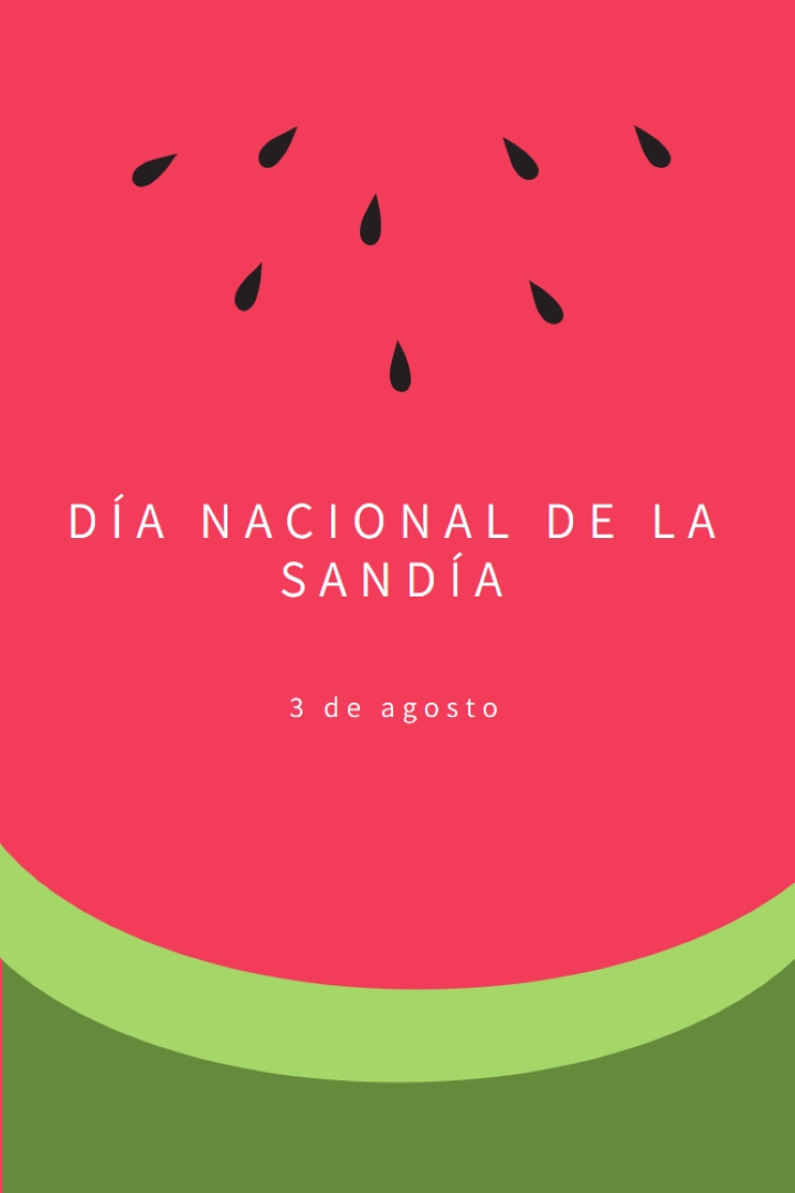 Día Nacional de la Sandía pink modern-simple