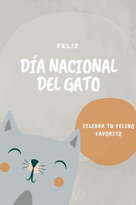 Feliz Día Nacional del Gato gray organic-simple