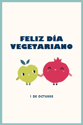 Feliz día vegetariano white whimsical-line