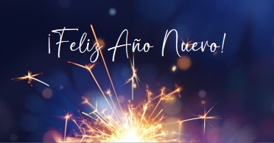 ¡Feliz Año Nuevo! blue modern-simple