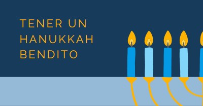 Un hanukkah bendito blue modern-simple