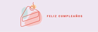 Un trozo de feliz cumpleaños purple whimsical-line