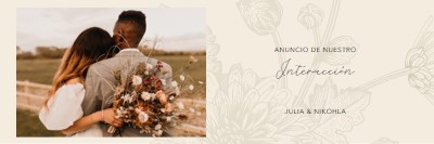 Anuncio de participación white vintage-botanical