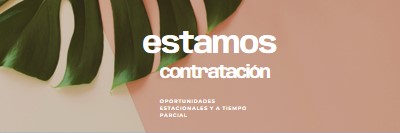 Estamos contratando trabajadores estacionales pink modern-simple