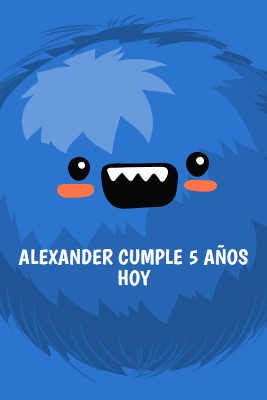 El pequeño monstruo va a cumplir cinco años blue whimsical-color-block