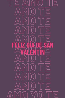 Te amo, San Valentín purple modern-bold