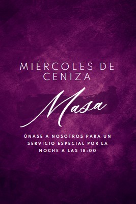 Misa del miércoles de cenizas purple modern-simple