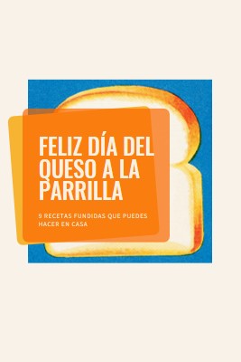 Feliz día del queso a la parrilla orange modern-bold