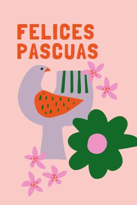 Felices Pascuas pink whimsical-color-block