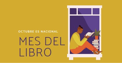 Cuidador de libros yellow modern-color-block