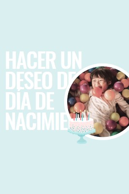 Hacer un deseo de cumpleaños blue modern-simple