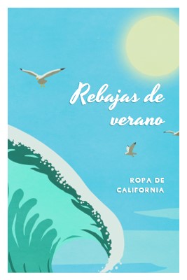 Anuncio de oferta de verano blue vintage-retro