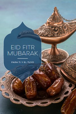 Eid al-Fitr Mubarak para ti y el tuyo blue organic-boho