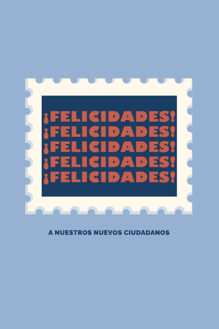 Enhorabuena a nuestros nuevos ciudadanos blue modern-simple