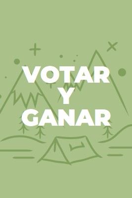 Votar y ganar green whimsical-line