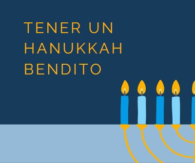 Un hanukkah bendito blue modern-simple