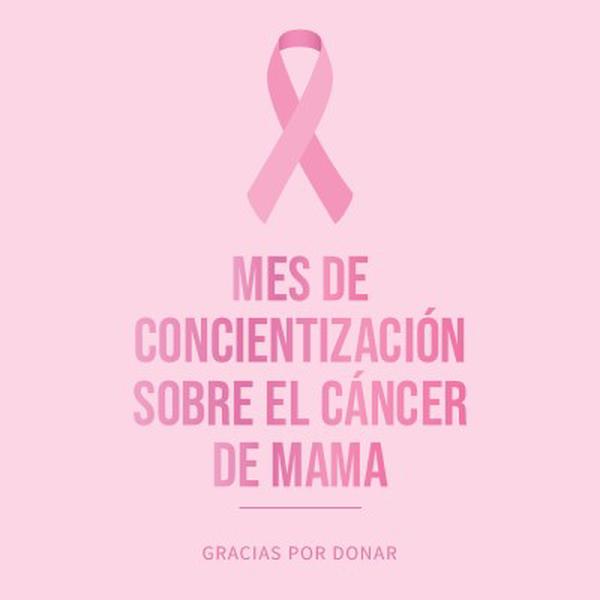 Mes de concientización sobre el cáncer de mama pink modern-simple