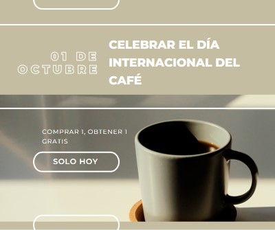 Celebrar el día internacional del café brown modern-geometric-&-linear