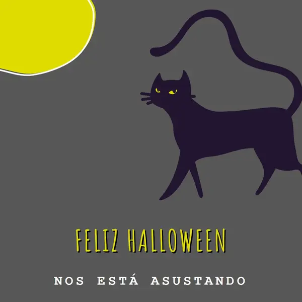 Gato espeluznante black whimsical-color-block