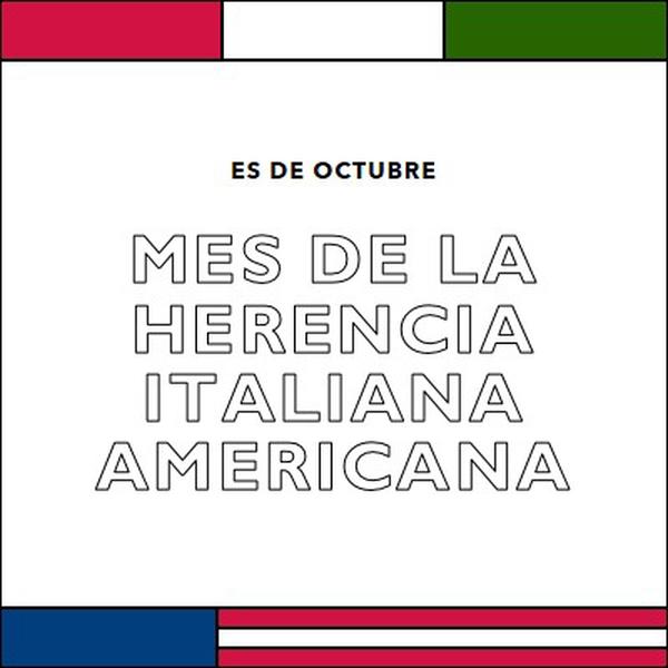 Mes de la herencia italiana americana white vintage-retro