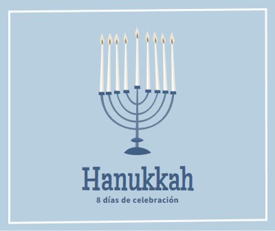 8 días de Hanukkah blue organic-simple