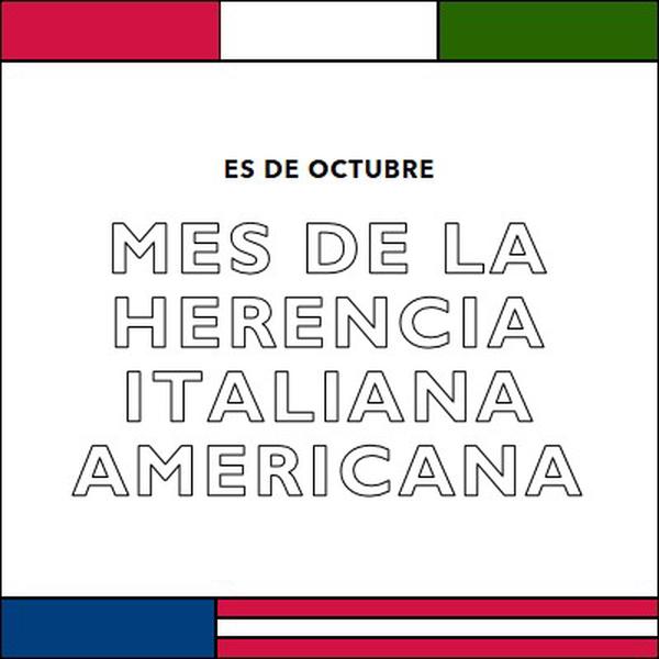 Mes de la herencia italiana americana white vintage-retro