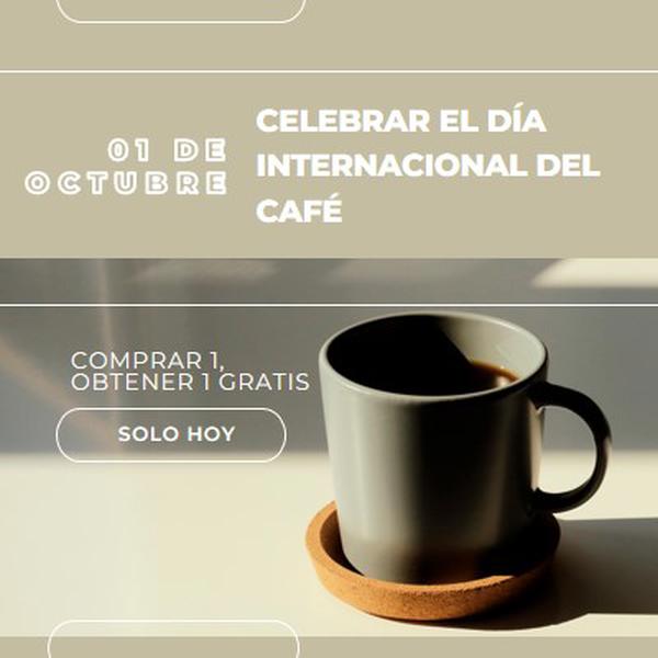 Celebrar el día internacional del café brown modern-geometric-&-linear