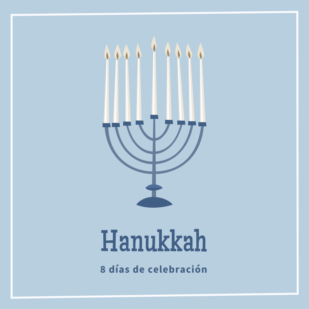 8 días de Hanukkah blue organic-simple