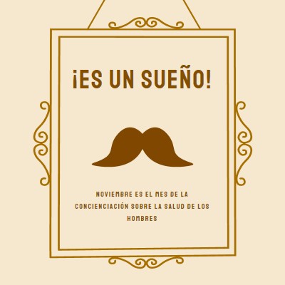 Bigotes para noviembre brown vintage-retro