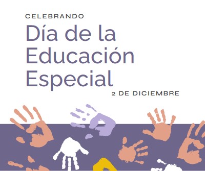 Celebrar el día de la educación especial purple whimsical-color-block