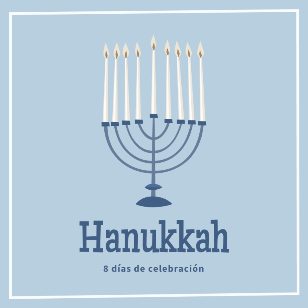 8 días de Hanukkah blue organic-simple