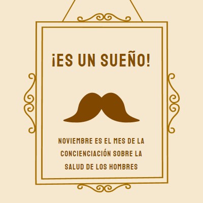 Bigotes para noviembre brown vintage-retro